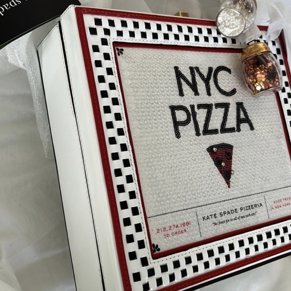 NWT RARE KATE SPADE 3D PIZZA BOX TOP HANDLE CROSSBODY BAG - Picture 9 of 11